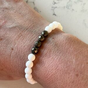 White & Gold gemstone bracelet | Selenite | Angel Energy |